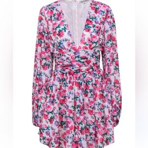 Pink floral mini dress